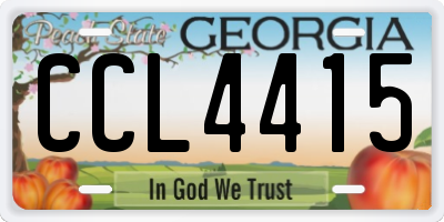 GA license plate CCL4415