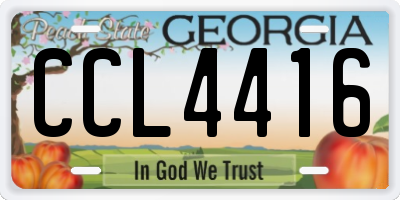 GA license plate CCL4416