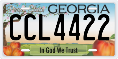 GA license plate CCL4422