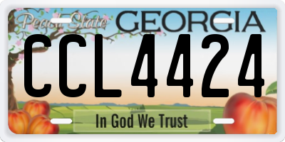GA license plate CCL4424
