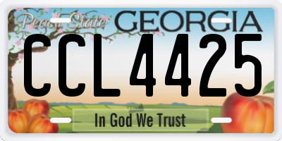 GA license plate CCL4425