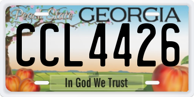 GA license plate CCL4426