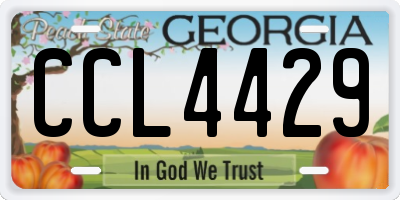 GA license plate CCL4429