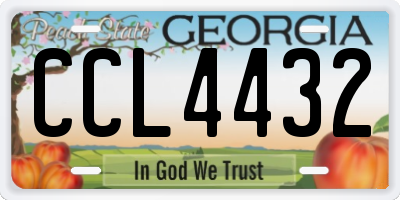 GA license plate CCL4432