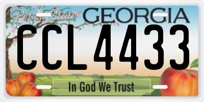 GA license plate CCL4433