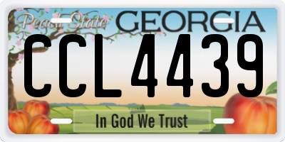 GA license plate CCL4439
