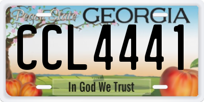 GA license plate CCL4441