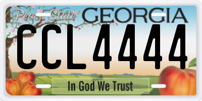 GA license plate CCL4444