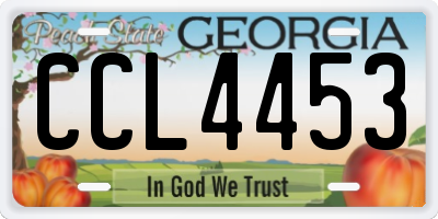 GA license plate CCL4453