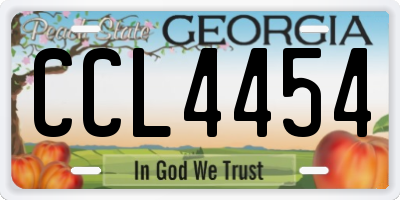 GA license plate CCL4454