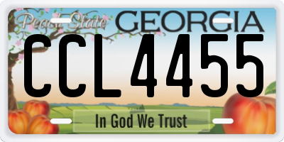 GA license plate CCL4455