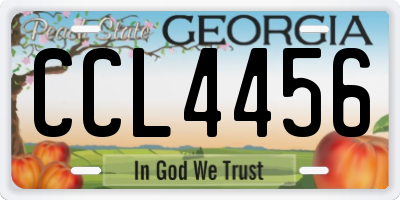 GA license plate CCL4456