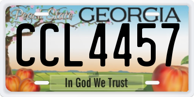 GA license plate CCL4457