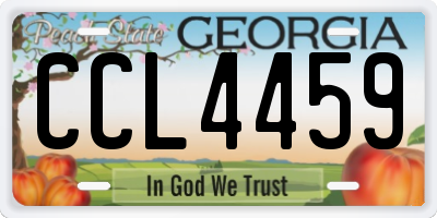 GA license plate CCL4459