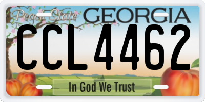 GA license plate CCL4462