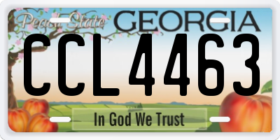 GA license plate CCL4463