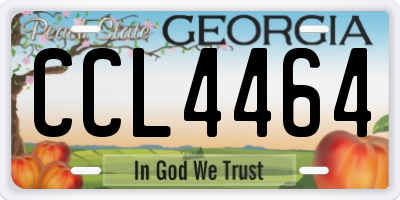 GA license plate CCL4464
