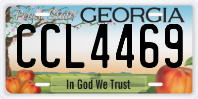 GA license plate CCL4469