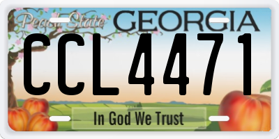 GA license plate CCL4471