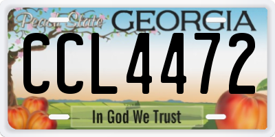 GA license plate CCL4472