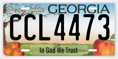 GA license plate CCL4473