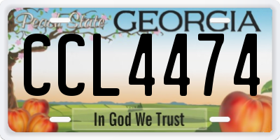 GA license plate CCL4474