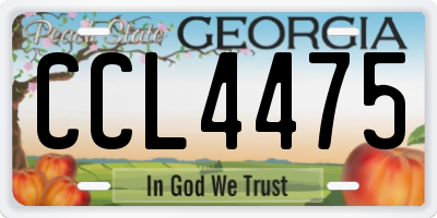GA license plate CCL4475