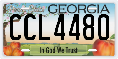 GA license plate CCL4480