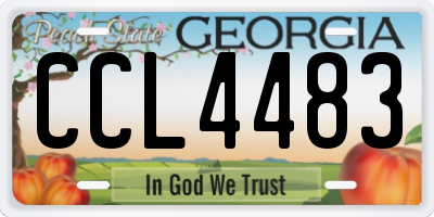 GA license plate CCL4483