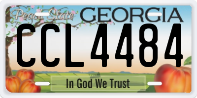 GA license plate CCL4484