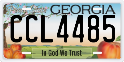 GA license plate CCL4485