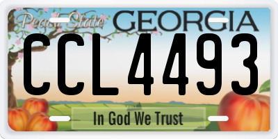 GA license plate CCL4493