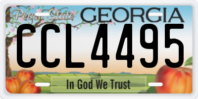 GA license plate CCL4495