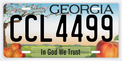 GA license plate CCL4499