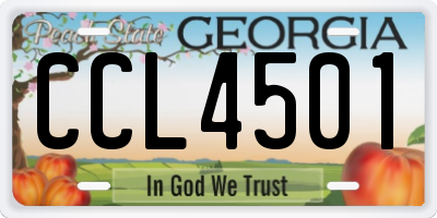 GA license plate CCL4501