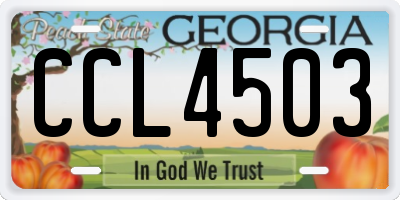 GA license plate CCL4503