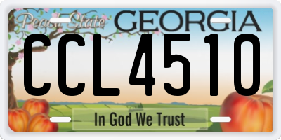 GA license plate CCL4510