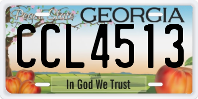 GA license plate CCL4513