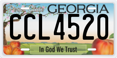GA license plate CCL4520