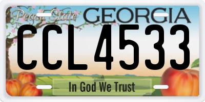 GA license plate CCL4533