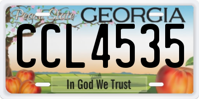 GA license plate CCL4535