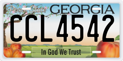GA license plate CCL4542