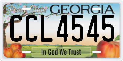 GA license plate CCL4545
