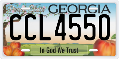 GA license plate CCL4550
