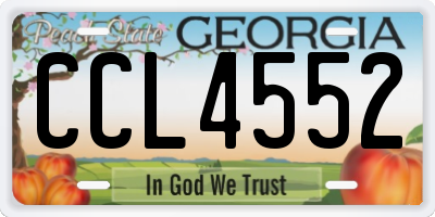 GA license plate CCL4552