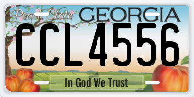 GA license plate CCL4556
