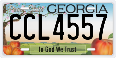 GA license plate CCL4557