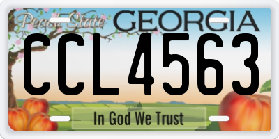 GA license plate CCL4563