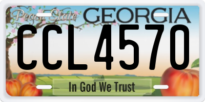GA license plate CCL4570