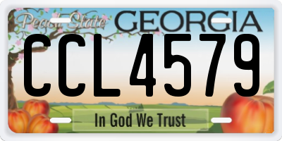 GA license plate CCL4579